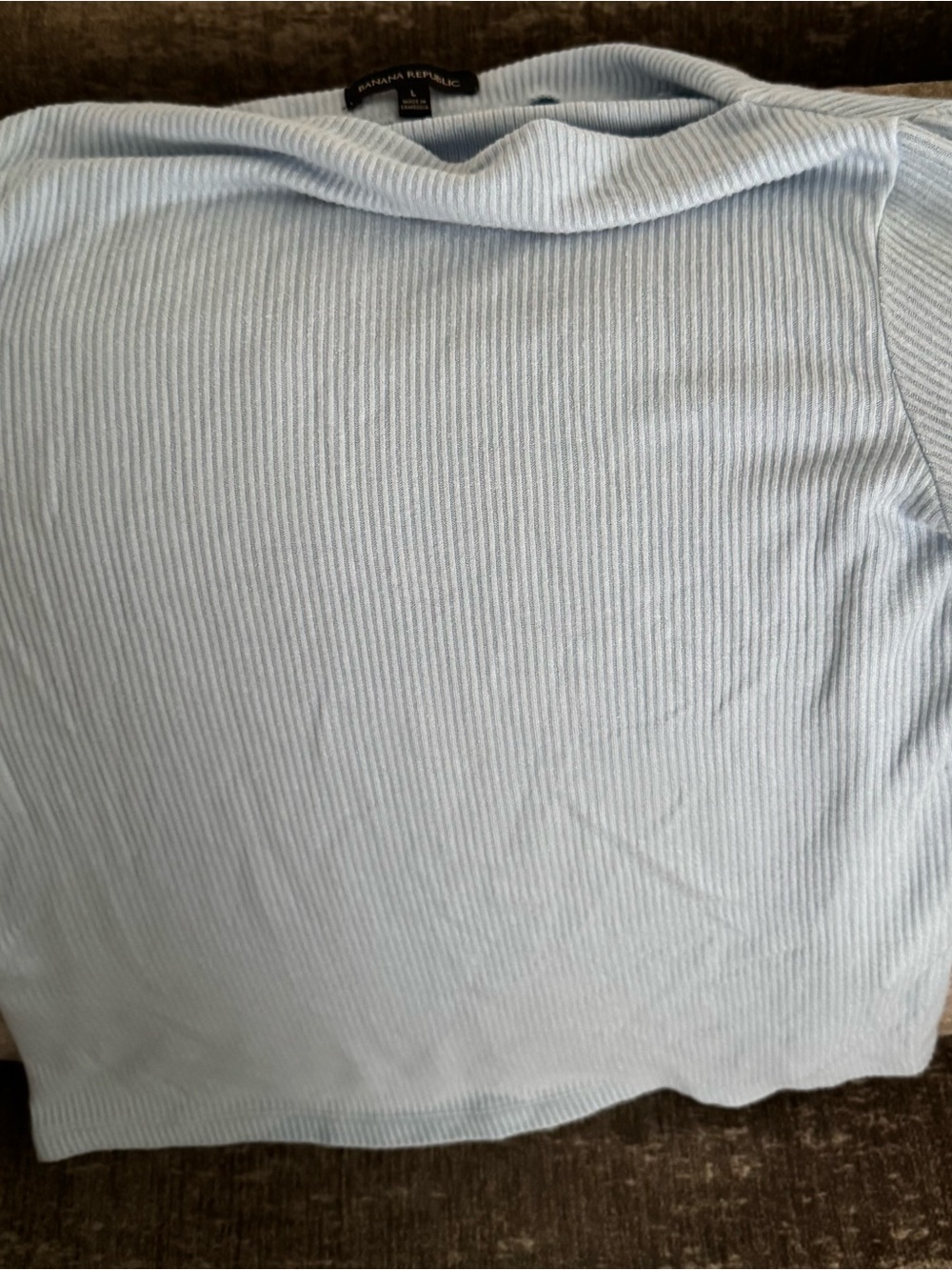 Banana Republic Pale Blue Ribbed Crewneck Top
